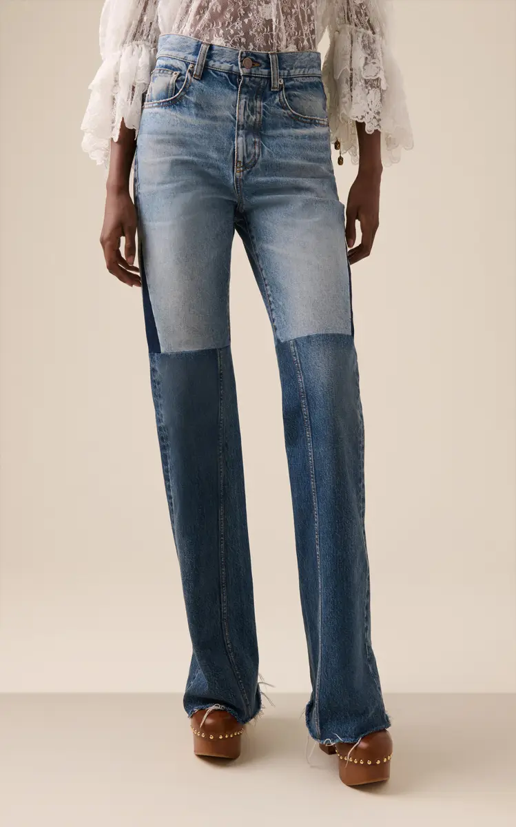 Chloé Patchwork Rigid High-Rise Flared-Leg Jeans | Thumbnail 3 Chloé Patchwork Rigid High-Rise Flared-Leg Jeans | Thumbnail 3