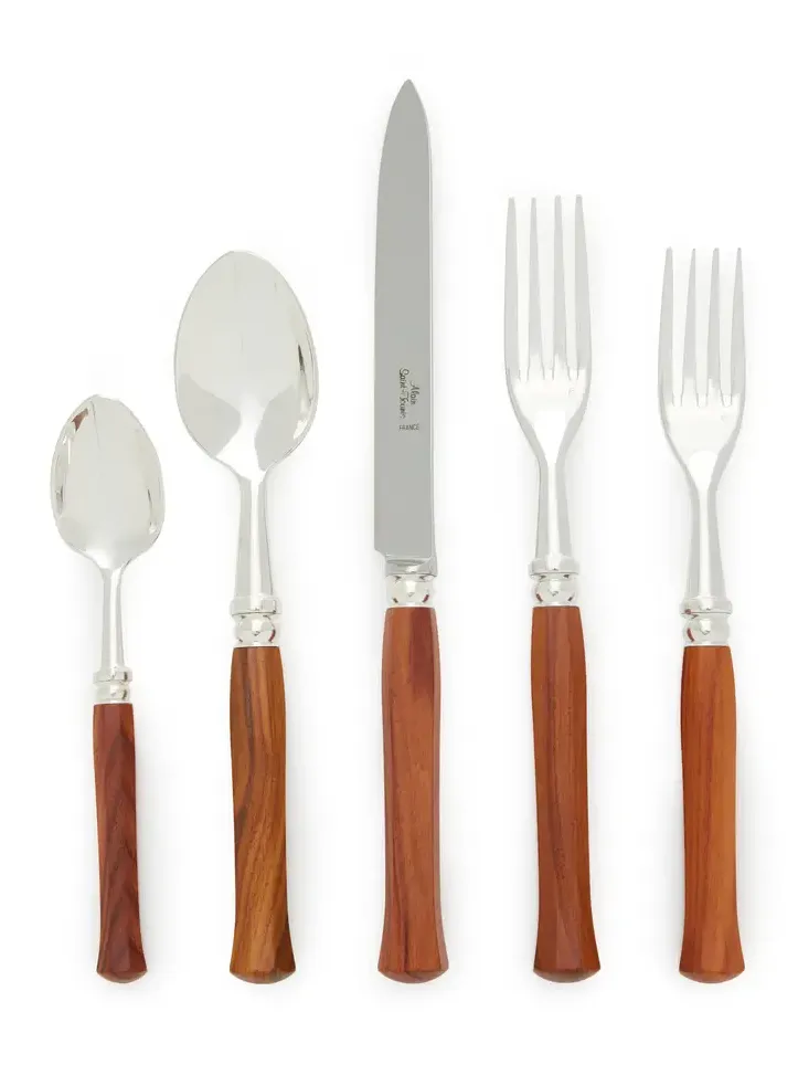 Set-of-Five Riviera Rosewood Silver-Plated Silverware