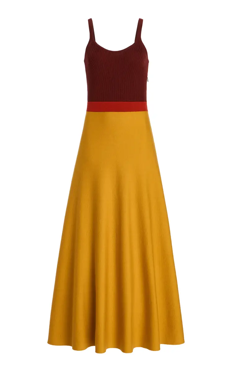 Gabriela Hearst Flaminius Colorblock Wool Midi Dress | Image 1 Gabriela Hearst Flaminius Colorblock Wool Midi Dress | Image 1