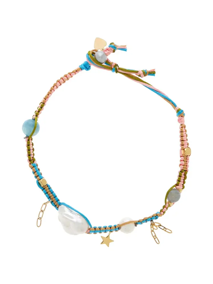 Joie DiGiovanni Sparkling Starry Night Sky Silk Rocker Choker