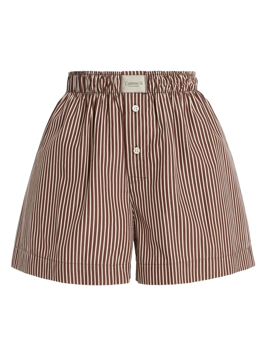 La Classica Striped Cotton-Poplin Boxer Shorts