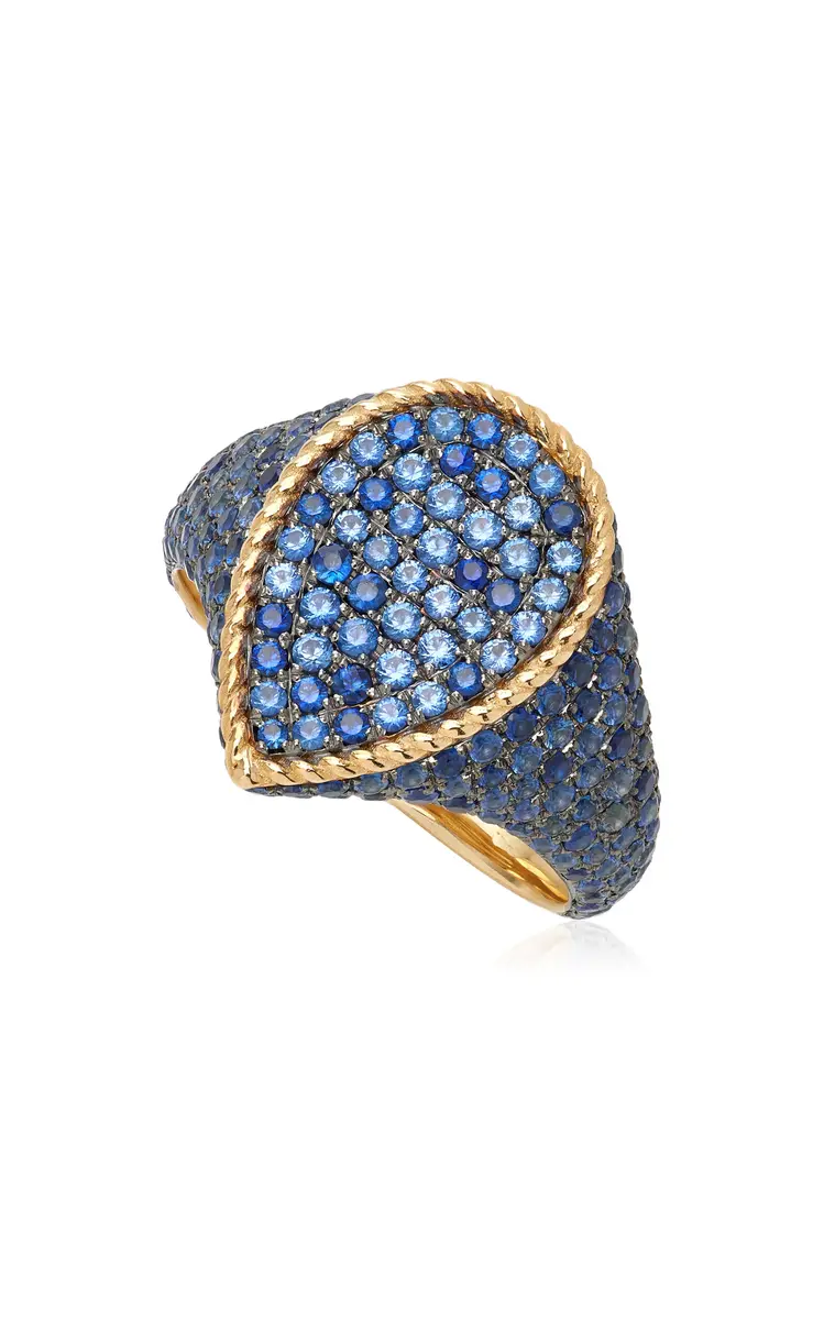 Yvonne Léon 9K Yellow Gold Sapphire Signet Ring | Thumbnail 4 Yvonne Léon 9K Yellow Gold Sapphire Signet Ring | Thumbnail 4