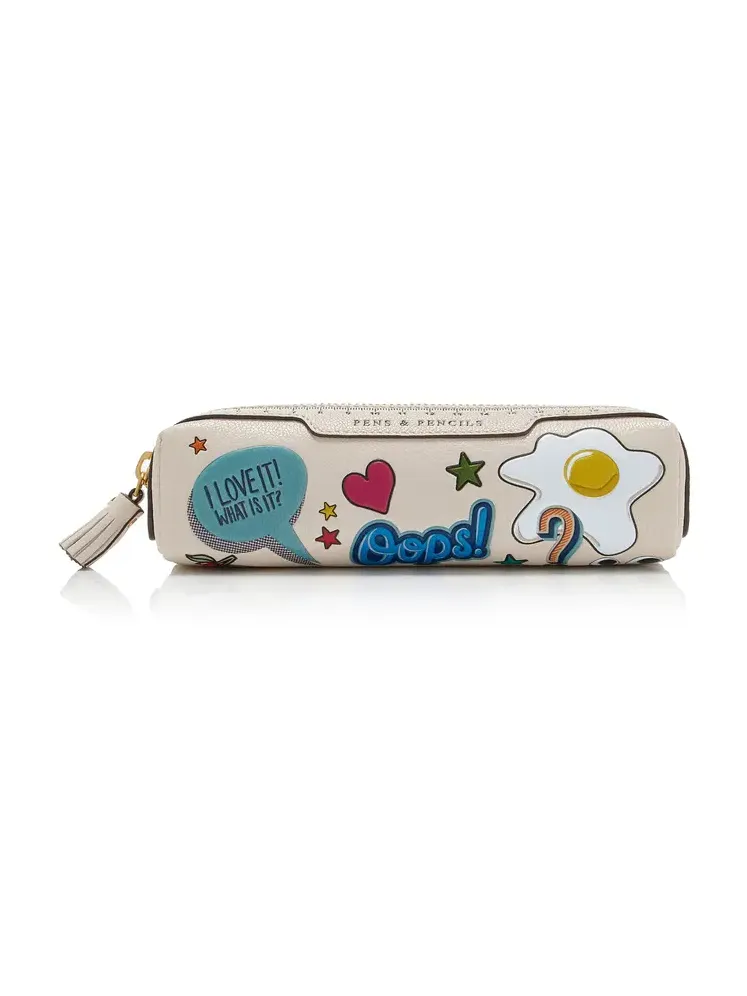 Anya Hindmarch Sticker Leather Pencil Case