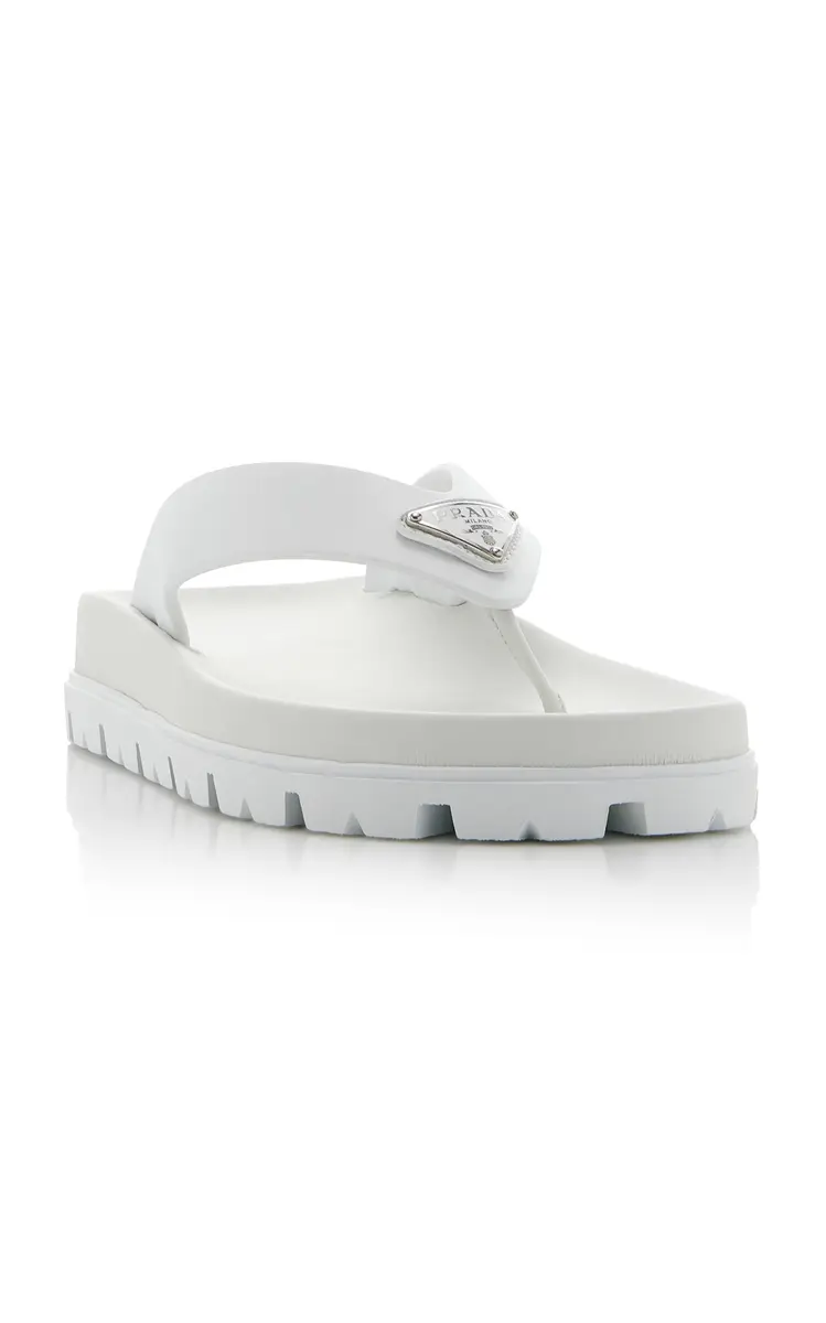 Prada Leather Flip-Flop Sandals | Thumbnail 4 Prada Leather Flip-Flop Sandals | Thumbnail 4