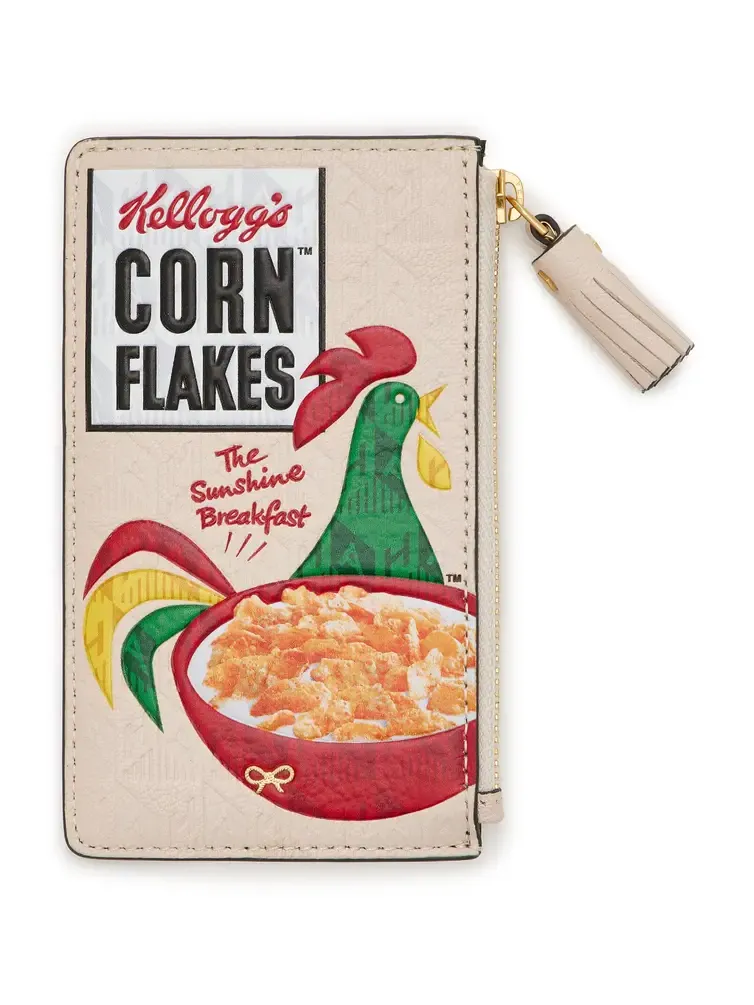 Cornflakes Leather Zipped Card Case