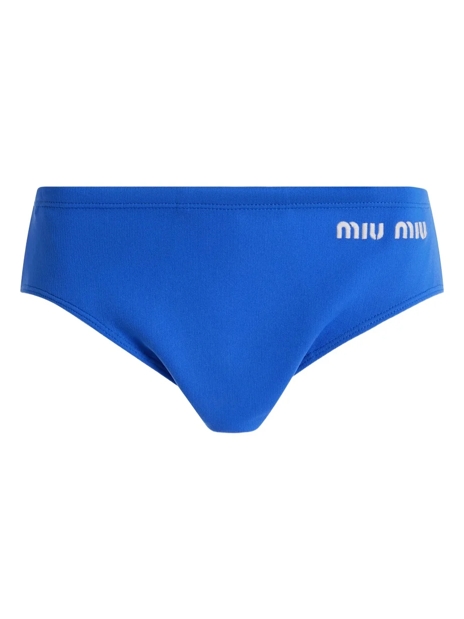 Miu Miu Logo-Knit Nylon Panties