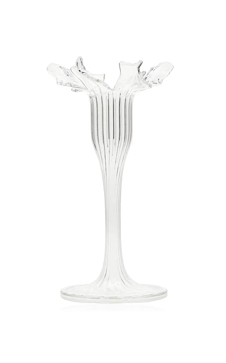 Moda Domus Small Floral Glass Candle Stick