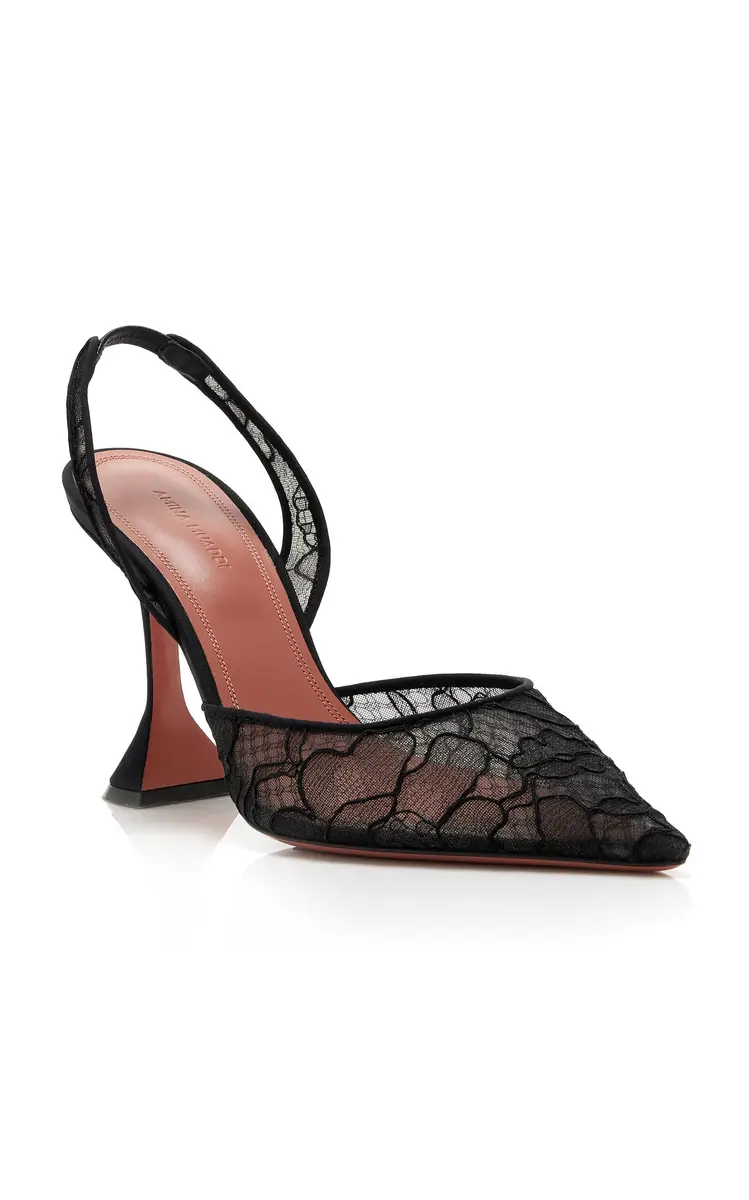 Amina Muaddi Holli Lace Slingback Pumps | Thumbnail 8 Amina Muaddi Holli Lace Slingback Pumps | Thumbnail 8