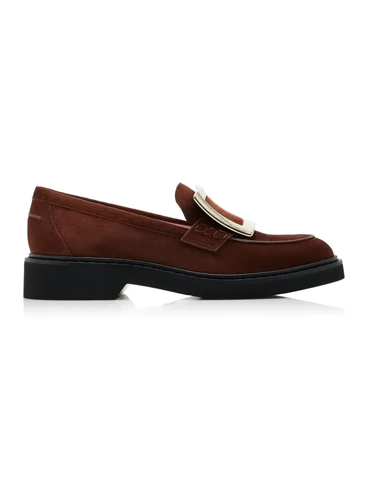 Viv Rangers Buckle-Embellished Suede Loafers Viv Rangers Buckle-Embellished Suede Loafers