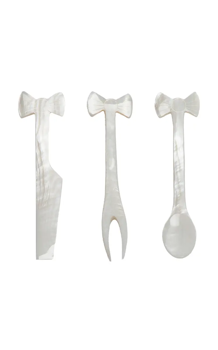 Gohar World Set-of-Three Bow Mother of Pearl Serving Set | Thumbnail 4