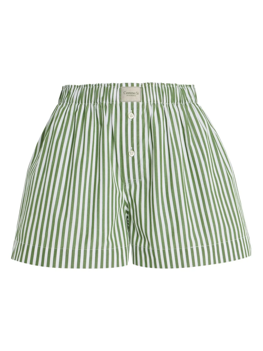 La Boxer Classica Striped Cotton-Poplin Shorts