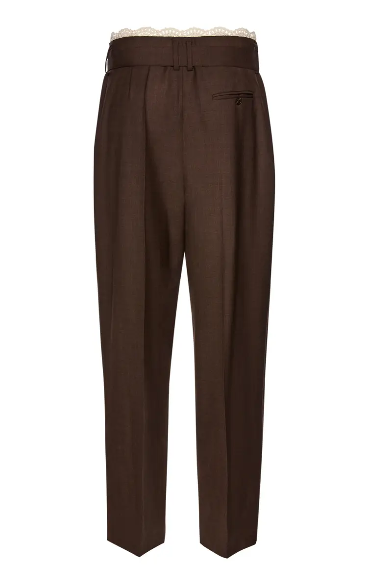 Magda Butrym Lace-Trimmed Wool Straight-Leg Pants | Thumbnail 5