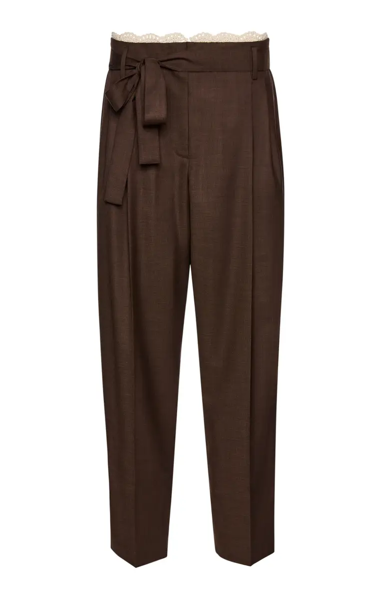 Magda Butrym Lace-Trimmed Wool Straight-Leg Pants | Thumbnail 6