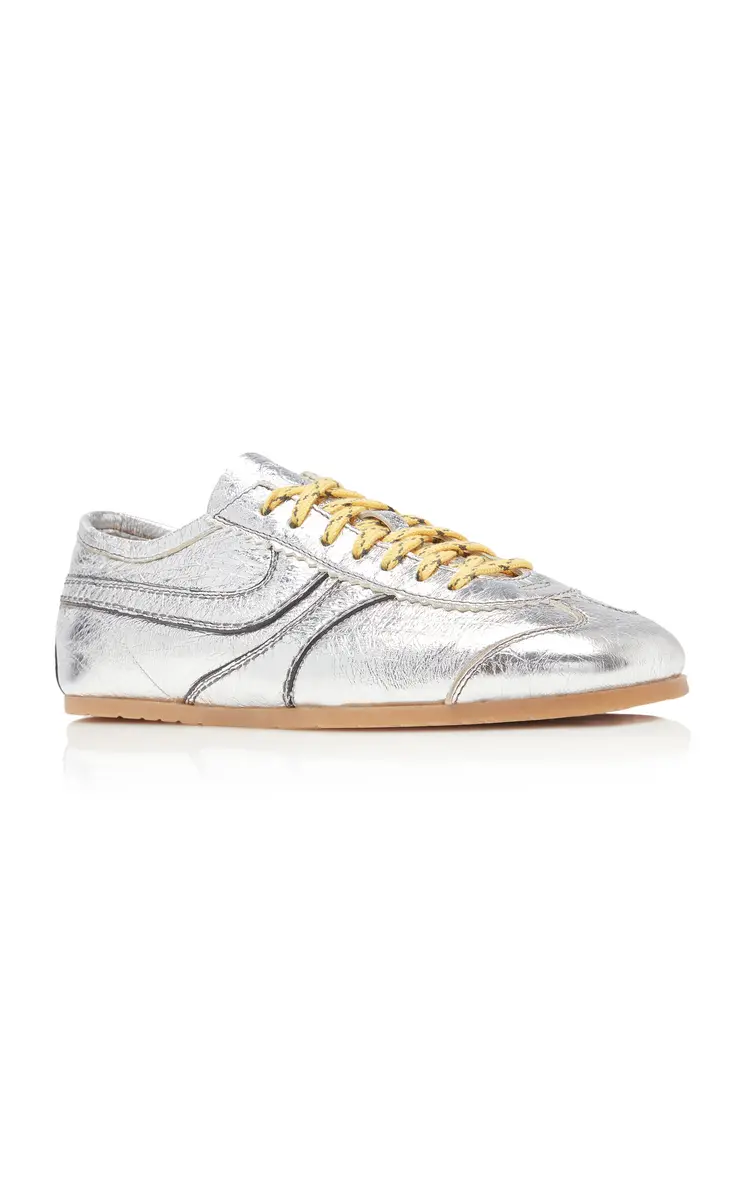 Dries Van Noten Metallic Leather Sneakers | Thumbnail 3