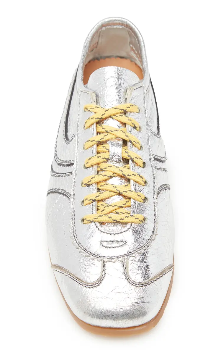 Dries Van Noten Metallic Leather Sneakers | Thumbnail 5