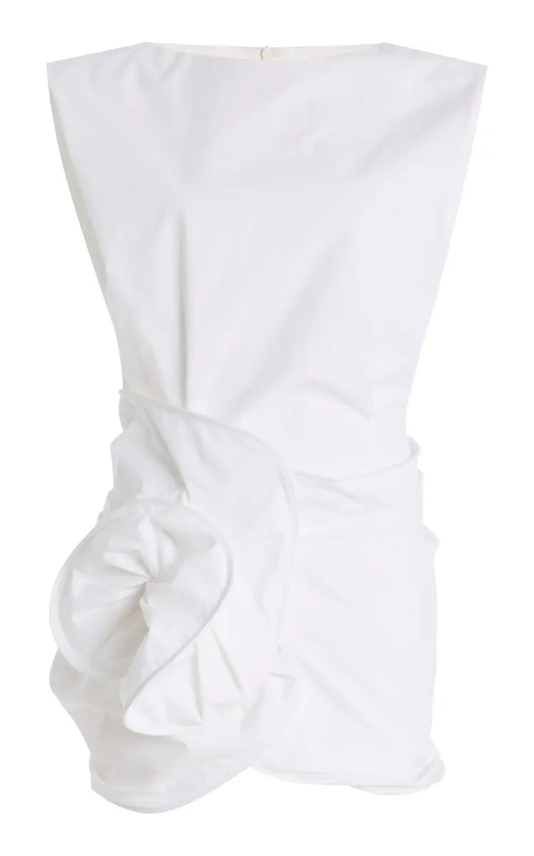 Magda Butrym Exclusive Riviera Rose-Detailed Cotton Mini Dress