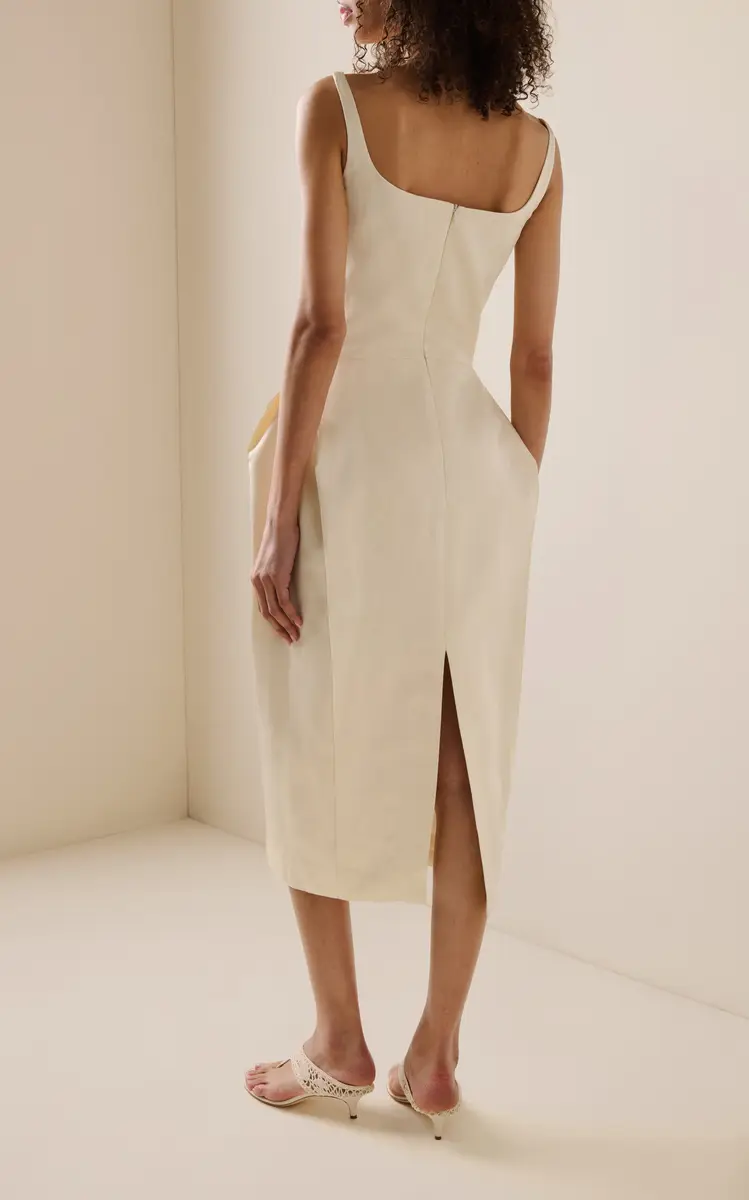 Magda Butrym Linen-Blend Midi Dress | Thumbnail 4 Magda Butrym Linen-Blend Midi Dress | Thumbnail 4