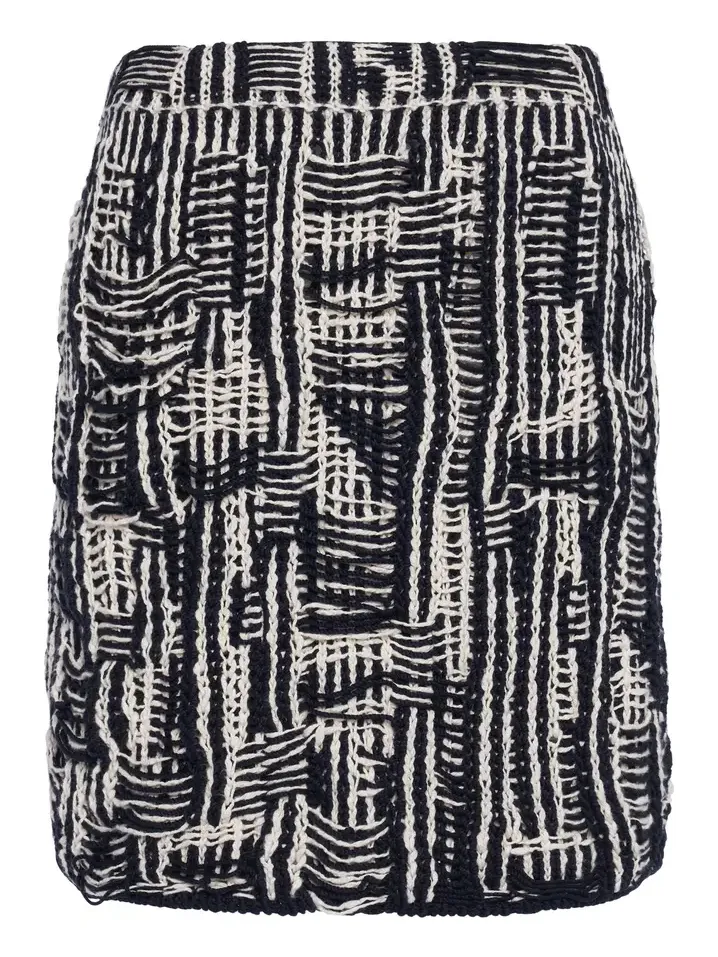 Cotton Intrecciato-Knit Mini Skirt