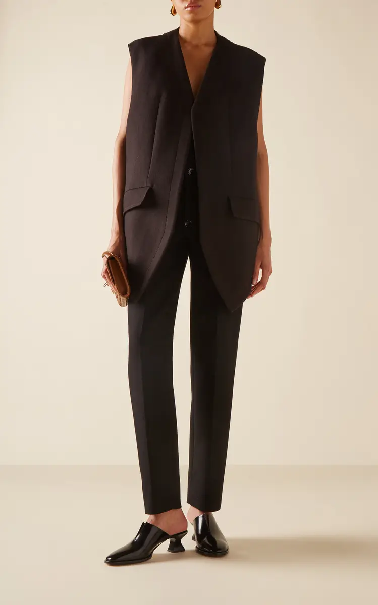 Bottega Veneta Cotton-Blend Melange Straight-Leg Pants | Thumbnail 2