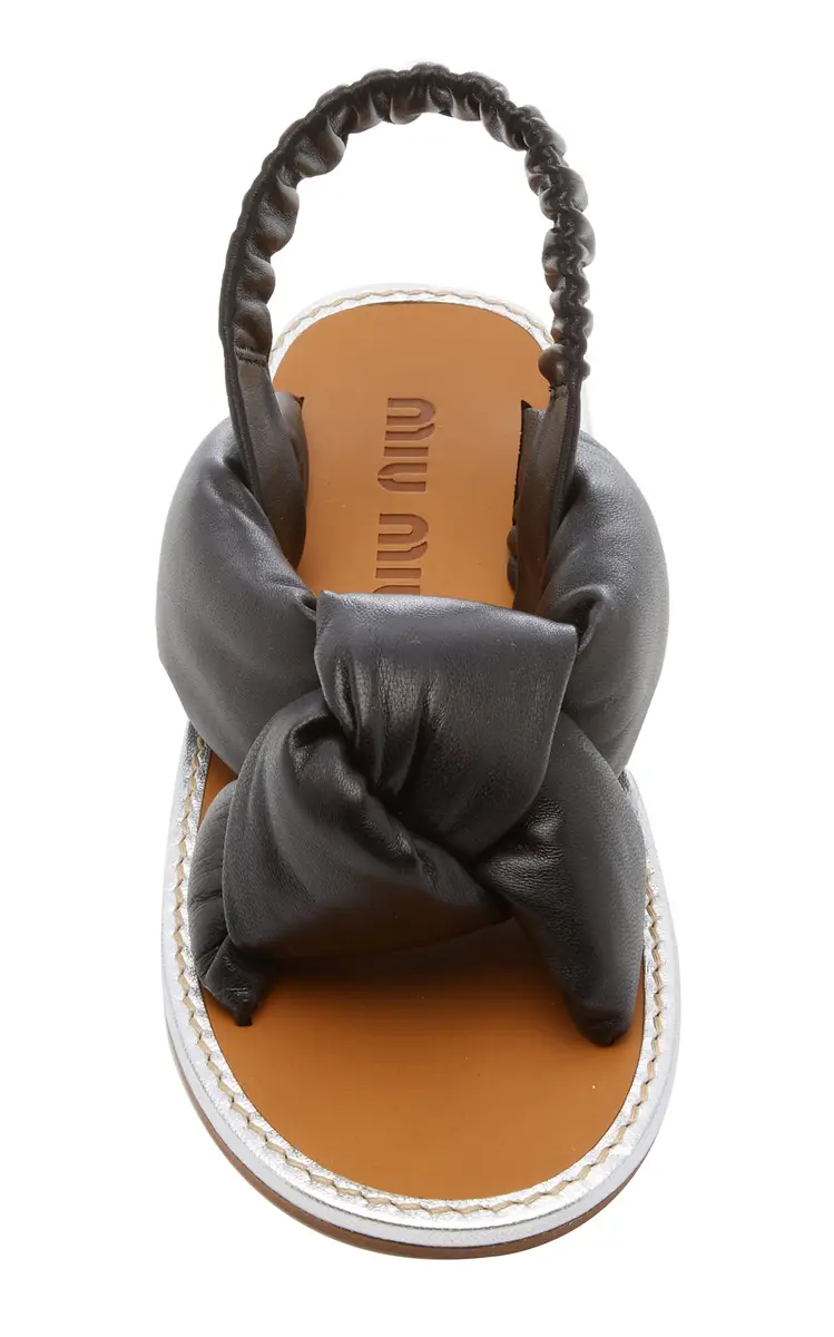 Miu Miu Puffy Leather Sandals | Thumbnail 4 Miu Miu Puffy Leather Sandals | Thumbnail 4