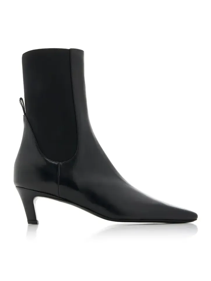 The Mid Heel Leather Boots