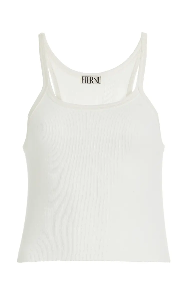 ÉTERNE Ribbed Cotton Tank Top | Thumbnail 2