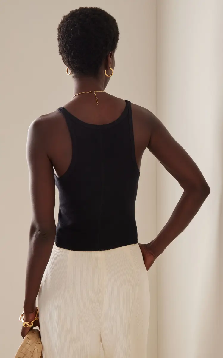 ÉTERNE Ribbed Cotton Tank Top | Thumbnail 6