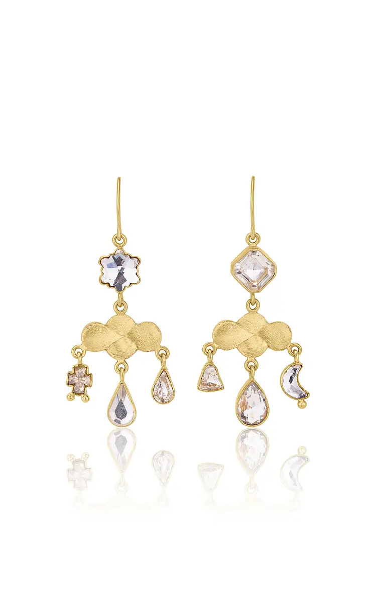 Grainne Morton 18K Gold Plated Silver Vintage Crystal And Rhinestone Girandole Earrings | Image 1 Grainne Morton 18K Gold Plated Silver Vintage Crystal And Rhinestone Girandole Earrings | Image 1