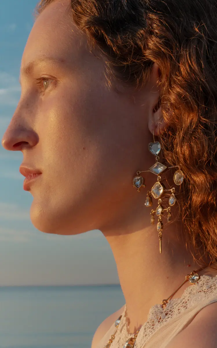 Grainne Morton 18K Gold Plated Silver; Vintage Crystal and Rhinestone Multilayer Balance Victorian Drop Earrings | Thumbnail 5 Grainne Morton 18K Gold Plated Silver; Vintage Crystal and Rhinestone Multilayer Balance Victorian Drop Earrings | Thumbnail 5