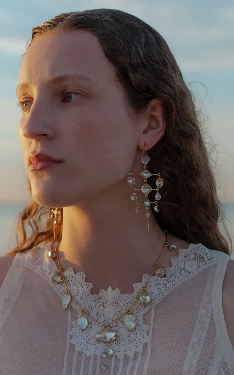 Grainne Morton 18K Gold Plated Silver; Vintage Crystal and Rhinestone Multilayer Balance Victorian Drop Earrings | Thumbnail 6 Grainne Morton 18K Gold Plated Silver; Vintage Crystal and Rhinestone Multilayer Balance Victorian Drop Earrings | Thumbnail 6