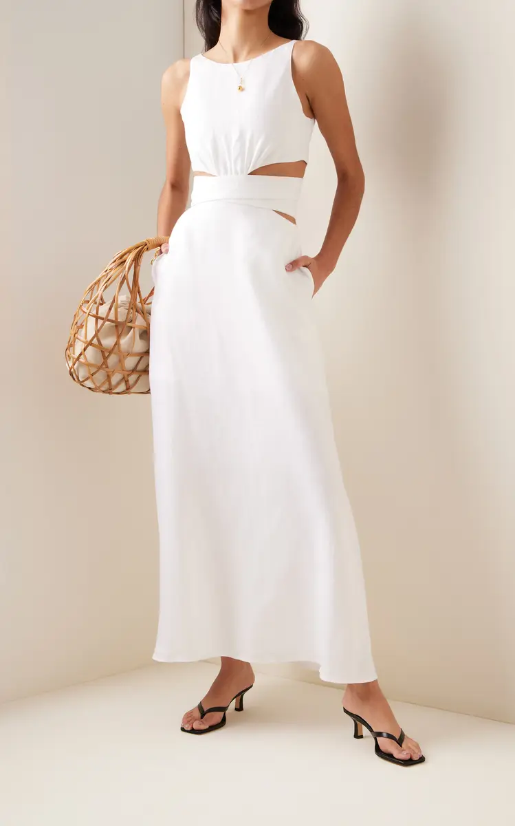 Bondi Born Comino Cutout Organic Linen Maxi Dress | Thumbnail 2 Bondi Born Comino Cutout Organic Linen Maxi Dress | Thumbnail 2
