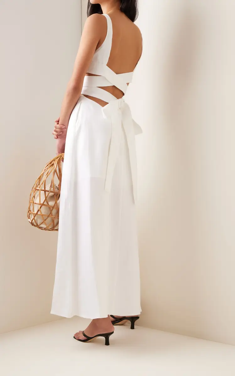 Bondi Born Comino Cutout Organic Linen Maxi Dress | Thumbnail 4 Bondi Born Comino Cutout Organic Linen Maxi Dress | Thumbnail 4