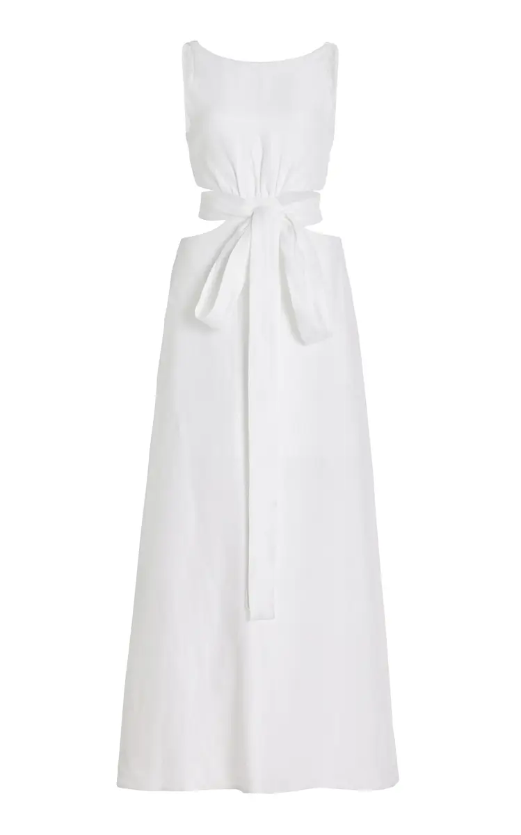 Bondi Born Comino Cutout Organic Linen Maxi Dress