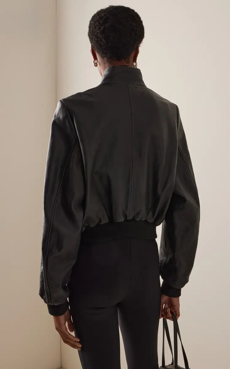 FRAME Harrington Leather Bomber Jacket | Thumbnail 4