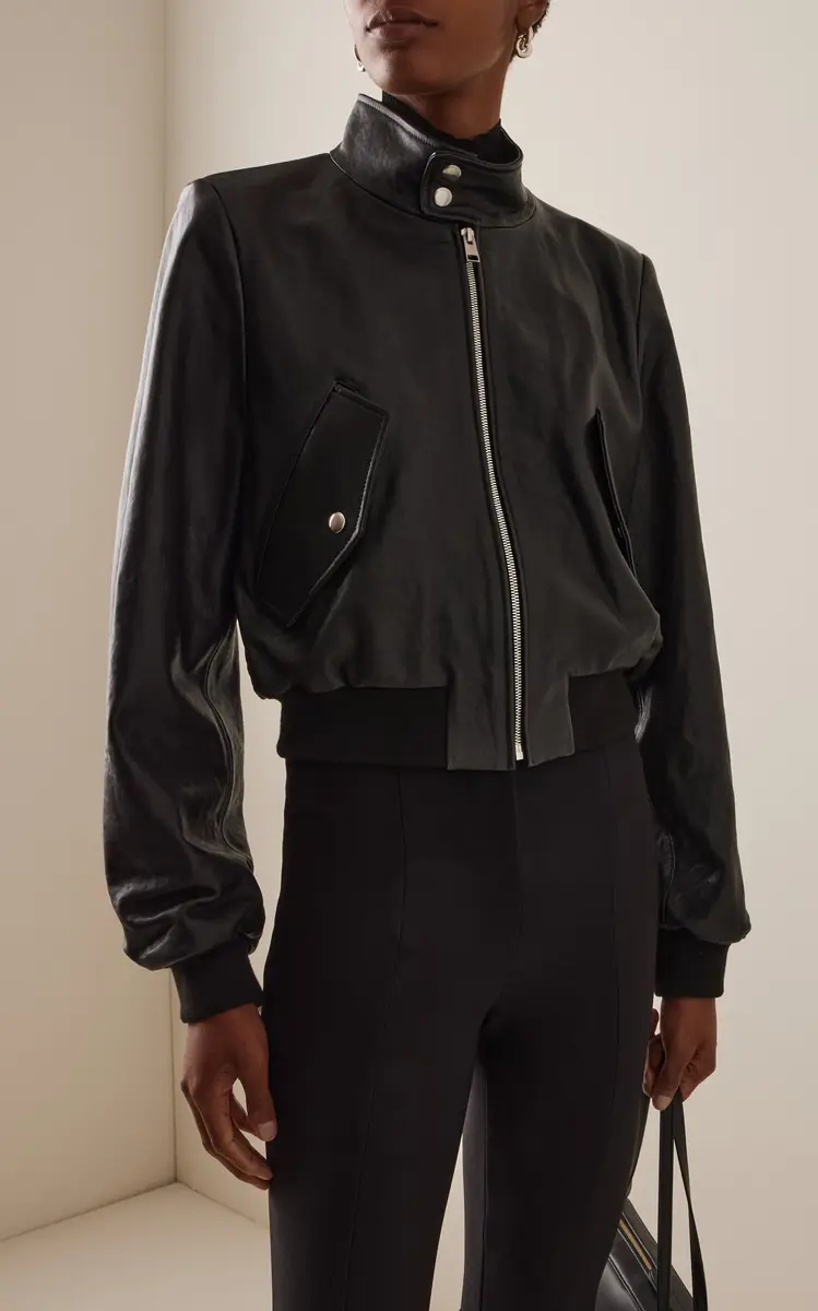 FRAME Harrington Leather Bomber Jacket | Thumbnail 10