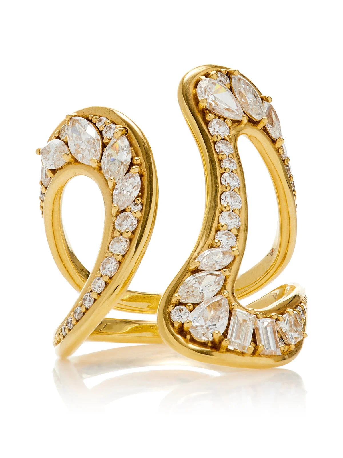 Stream 18K Yellow Gold Diamond Ring Stream 18K Yellow Gold Diamond Ring