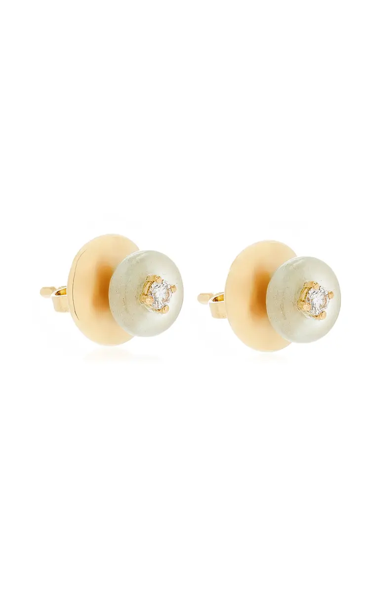Fernando Jorge Orbit Small 18K Yellow Gold Diamond; Aquamarine Earrings | Thumbnail 3 Fernando Jorge Orbit Small 18K Yellow Gold Diamond; Aquamarine Earrings | Thumbnail 3