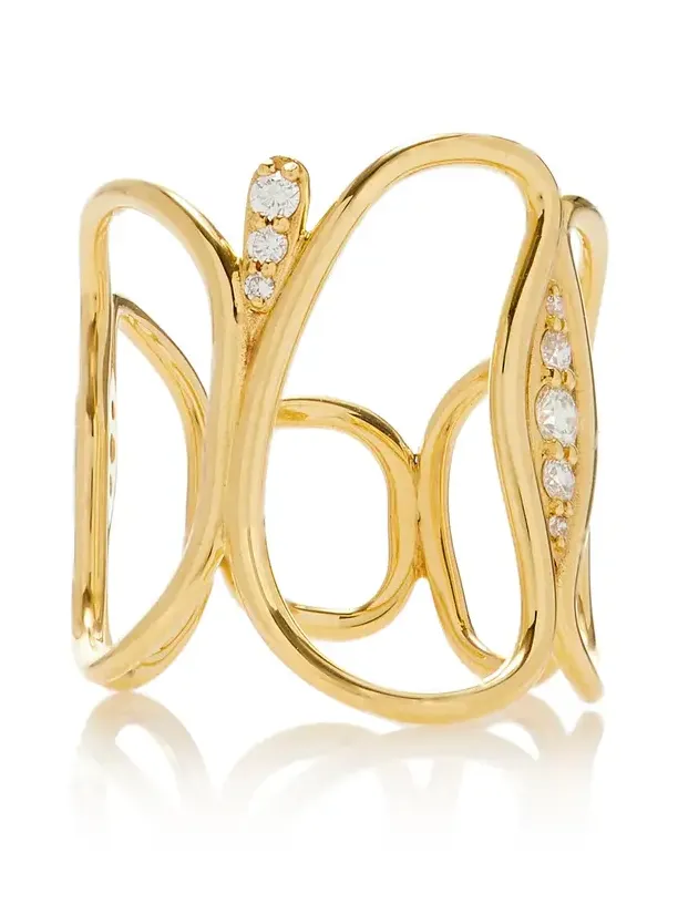 Fluid 18K Yellow Gold Diamond Ring Fluid 18K Yellow Gold Diamond Ring