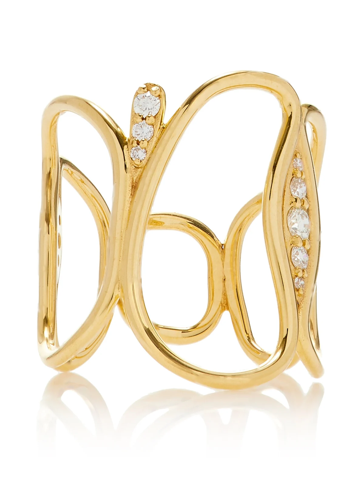 Fluid 18K Yellow Gold Diamond Ring