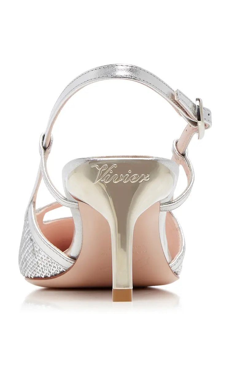 Roger Vivier Sequined Mini-Buckle Slingback Pumps | Thumbnail 4