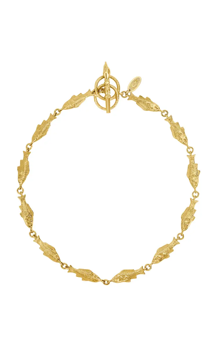 18K Gold Plated Silver Fish Necklace