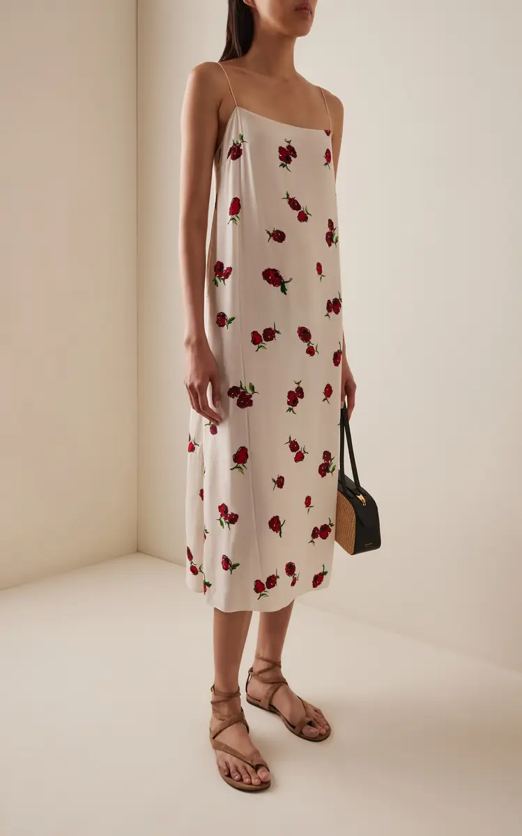 Khaite Sicily Printed Silk Midi Dress | Thumbnail 2 Khaite Sicily Printed Silk Midi Dress | Thumbnail 2