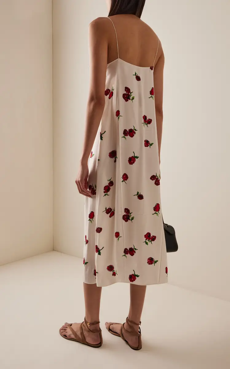 Khaite Sicily Printed Silk Midi Dress | Thumbnail 8 Khaite Sicily Printed Silk Midi Dress | Thumbnail 8