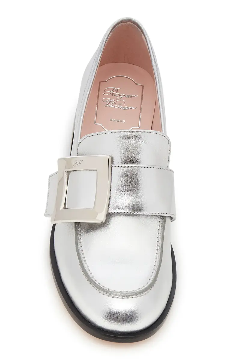 Roger Vivier Viv' Rangers Buckle-Embellished Metallic Leather Loafers | Thumbnail 3 Roger Vivier Viv' Rangers Buckle-Embellished Metallic Leather Loafers | Thumbnail 3
