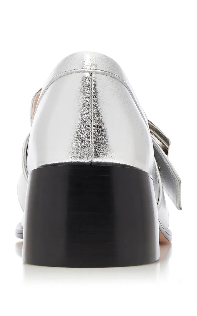 Roger Vivier Viv' Rangers Buckle-Embellished Metallic Leather Loafers | Thumbnail 4 Roger Vivier Viv' Rangers Buckle-Embellished Metallic Leather Loafers | Thumbnail 4
