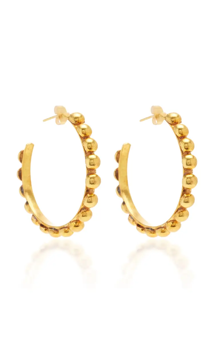 Tribal Gold-Plated Hoop Earrings Tribal Gold-Plated Hoop Earrings