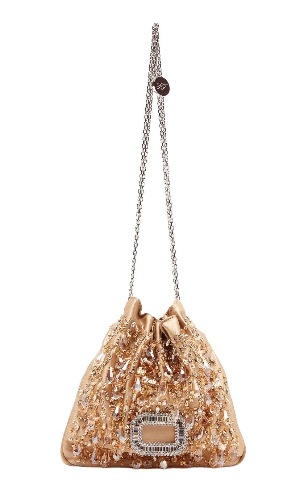 Pilgrim Crystal-Embellished Satin Mini Bag
