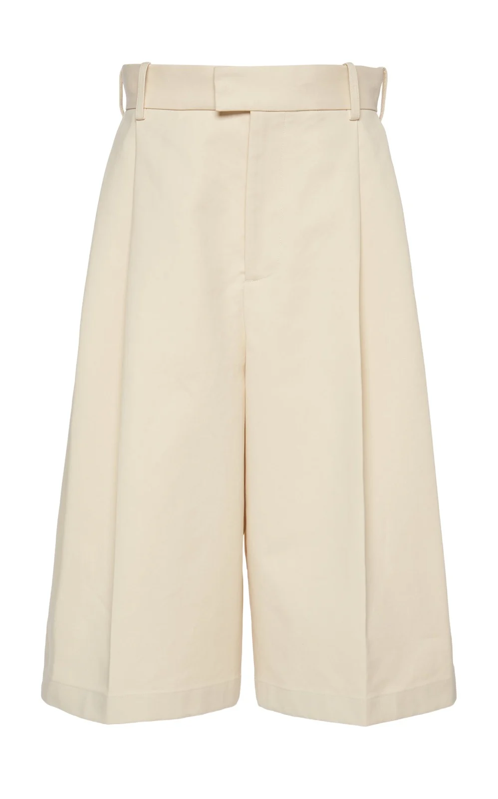 Pleated Cotton Shorts