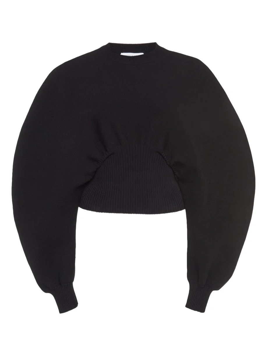 Bottega Veneta Ribbed-Trim Wool Knit Sweater