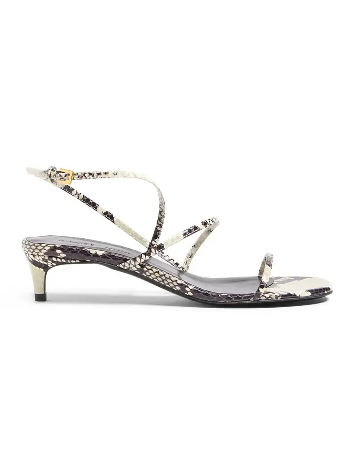 Loop Python-Effect Leather Sandals Loop Python-Effect Leather Sandals